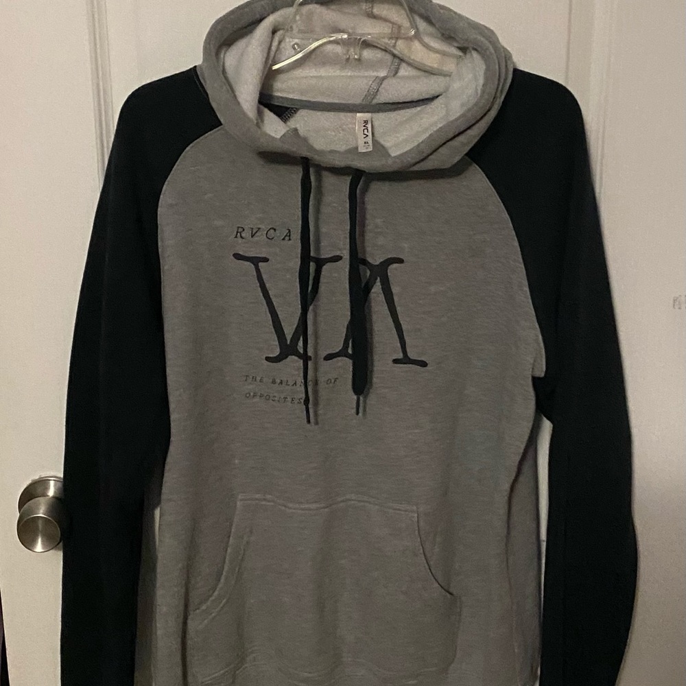 RVCA Women’s Hoodie, Gray & Black Sz XL